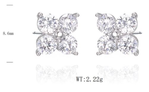 SE45915, Ladies' Moissanite Ring, S925, Rhodium Plated, White, 2.16g