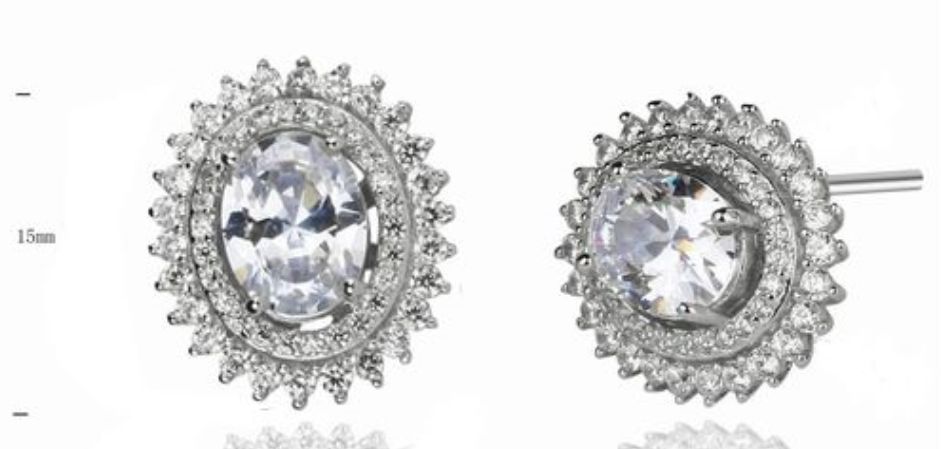 SE08230, Ladies' Moissanite Ring, S925, Rhodium Plated, White, 6.4g