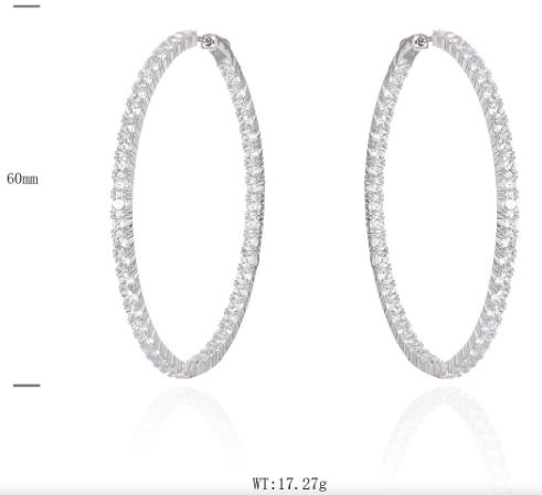 SE48713, Ladies' Moissanite Ring, S925, Rhodium Plated, White, 17.41g