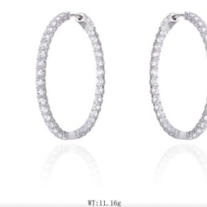 SE48762, Ladies' Moissanite Ring, S925, Rhodium Plated, White, 11.52g