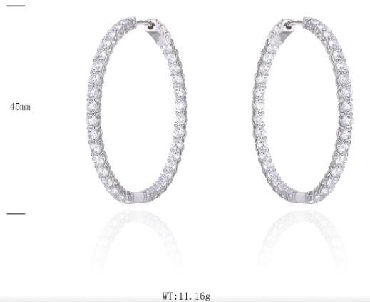 SE48762, Ladies' Moissanite Ring, S925, Rhodium Plated, White, 11.52g