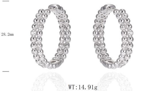 SE45910, Ladies' Moissanite Ring, S925, Rhodium Plated, White, 15.5g