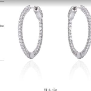 SE48773, Ladies' Moissanite Ring, S925, Rhodium Plated, White, 7.02g