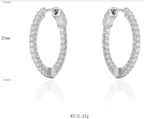 SE48772, Ladies' Moissanite Ring, S925, Rhodium Plated, White, 5.72g