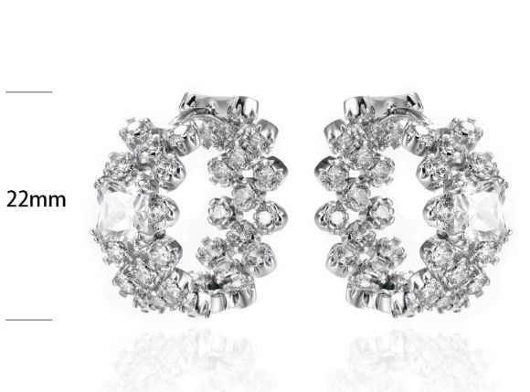 SE33237, Ladies' Moissanite Ring, S925, Rhodium Plated, White, 12.22g