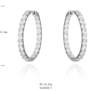 SE48768, Ladies' Moissanite Ring, S925, Rhodium Plated, White, 10.43g