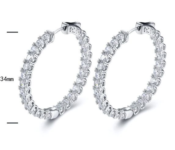 SE20061, Ladies' Moissanite Ring, S925, Rhodium Plated, White, 10.54g