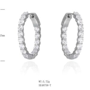 SE48758, Ladies' Moissanite Ring, S925, Rhodium Plated, White, 6.11g