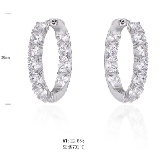 SE48701, Ladies' Moissanite Ring, S925, Rhodium Plated, White, 13.24g