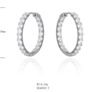 SE48767, Ladies' Moissanite Ring, S925, Rhodium Plated, White, 8.63g