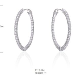 SE48737, Ladies' Moissanite Ring, S925, Rhodium Plated, White, 8.06g