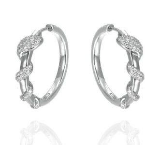 SE01329, Ladies' Moissanite Earring, S925, Rhodium Plated, White, 10g