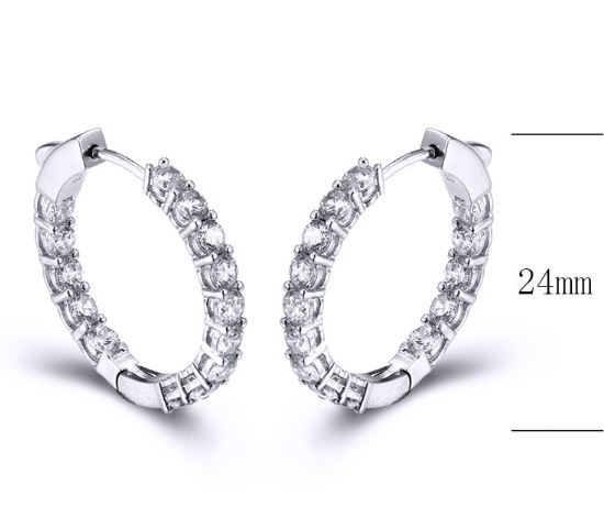 SE23597, Ladies' Moissanite Ring, S925, Rhodium Plated, White, 5.7g