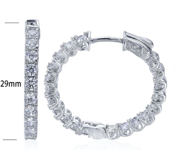 SE13659, Ladies' Moissanite Ring, S925, Rhodium Plated, White, 9.23g