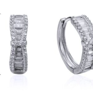 SE26049, Ladies' Moissanite Earring, S925, Rhodium Plated, White, 3.95g