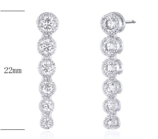 SE22233, Ladies' Moissanite Ring, S925, Rhodium Plated, White, 2.44g