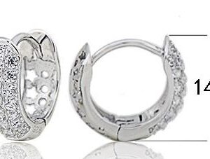 SE12596, Ladies' Moissanite Earring, S925, Rhodium Plated, White, 2.27g