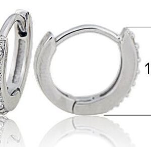 SE12590, Ladies' Moissanite Earring, S925, Rhodium Plated, White, 1.5g