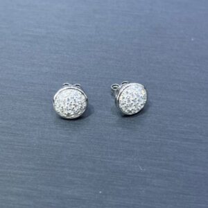 SE03684, Ladies' Moissanite Earring, S925, Rhodium Plated, White, 2.6g