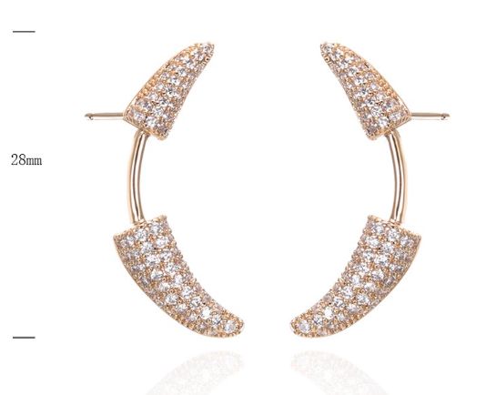 SE39460, Ladies' Moissanite Earring, S925, Rhodium Plated, White, 3.24g