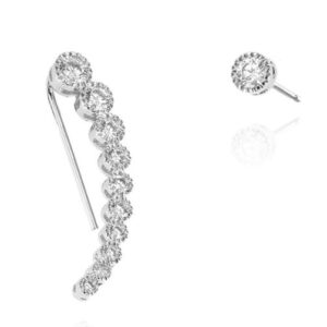 SE37010, Ladies' Moissanite Ring, S925, Rhodium Plated, White, 2.12g