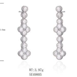 SE49805, Ladies' Moissanite Ring, S925, Rhodium Plated, White, 4.31g