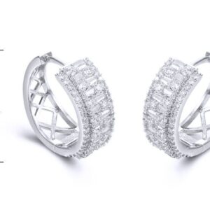 SE25005, Ladies' Moissanite Ring, S925, Rhodium Plated, White, 6.4g