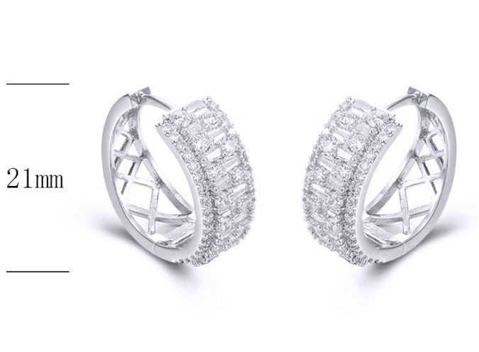 SE25005, Ladies' Moissanite Ring, S925, Rhodium Plated, White, 6.4g