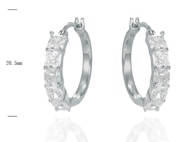 SE44517, Ladies' Moissanite Ring, S925, Rhodium Plated, White, 5.04g
