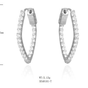 SE48101, Ladies' Moissanite Ring, S925, Rhodium Plated, White, 4.97g