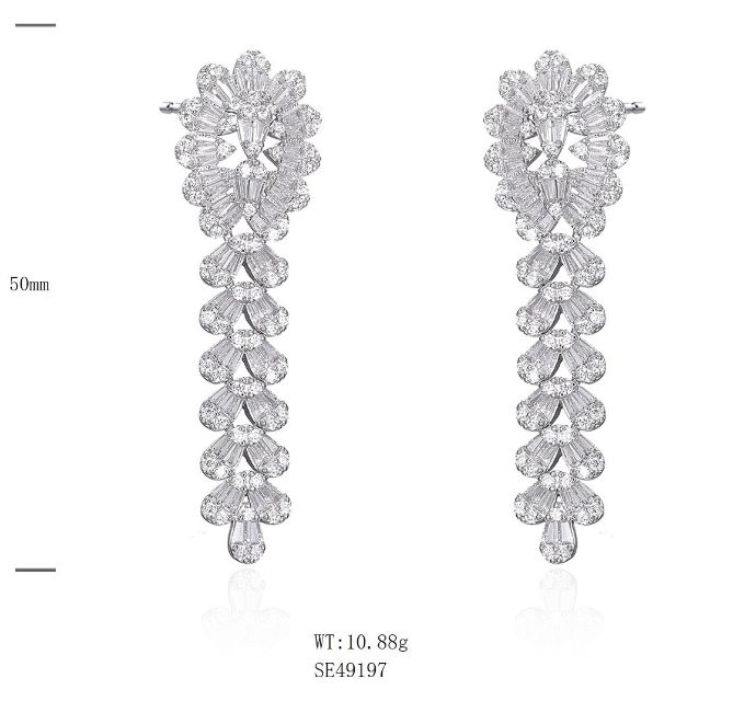 SE49197, Ladies' Moissanite Ring, S925, Rhodium Plated, White, 11.47g