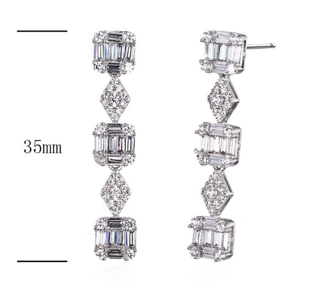 SE16829, Ladies' Moissanite Ring, S925, Rhodium Plated, White, 4.96g