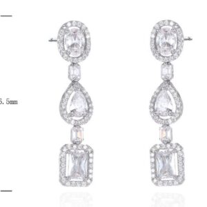 SE43917, Ladies' Moissanite Ring, S925, Rhodium Plated, White, 5.84g
