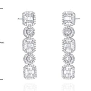 SE43919, Ladies' Moissanite Ring, S925, Rhodium Plated, White, 5.7g