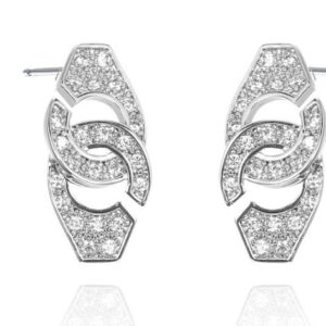 SE39388, Ladies' Moissanite Earring, S925, Rhodium Plated, White, 3.2g