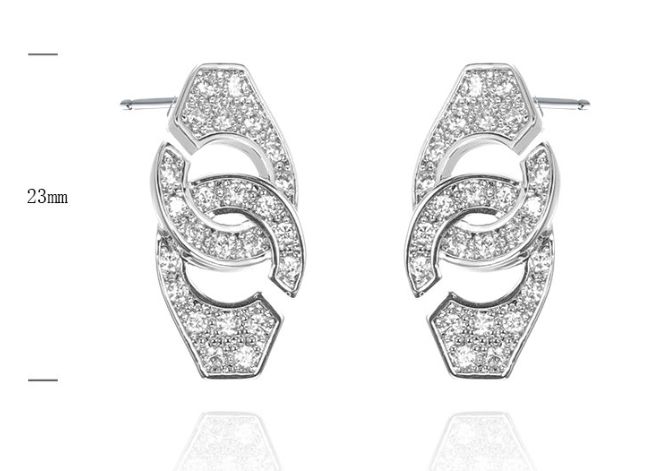SE39388, Ladies' Moissanite Earring, S925, Rhodium Plated, White, 3.2g