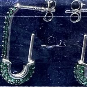 SE39399-C, Ladies' Moissanite Earring, S925, Rhodium + Black Rhodium Plated, Silver, 2.7g