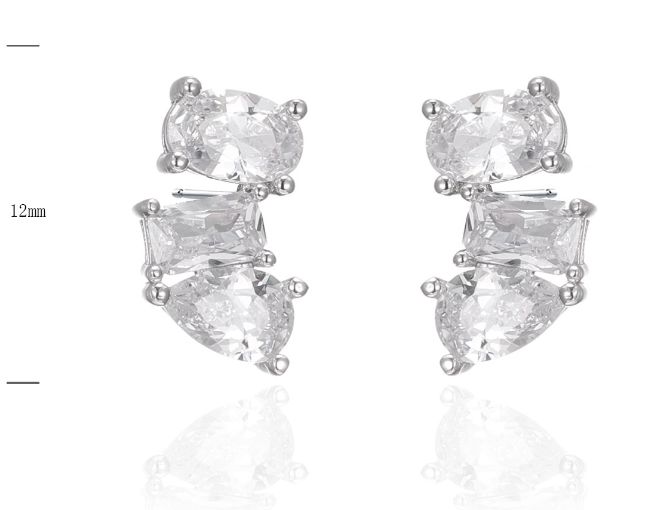 SE44254, Ladies' Moissanite Ring, S925, Rhodium Plated, White, 2.1g