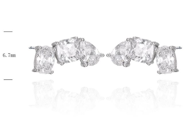 SE44256, Ladies' Moissanite Ring, S925, Rhodium Plated, White, 2.48g