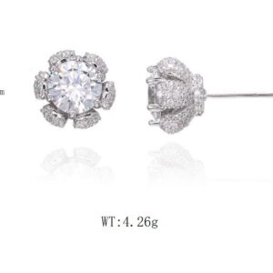 SE44372, Ladies' Moissanite Ring, S925, Rhodium Plated, White, 4.08g