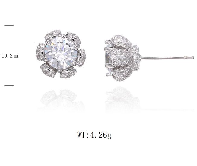 SE44372, Ladies' Moissanite Ring, S925, Rhodium Plated, White, 4.08g