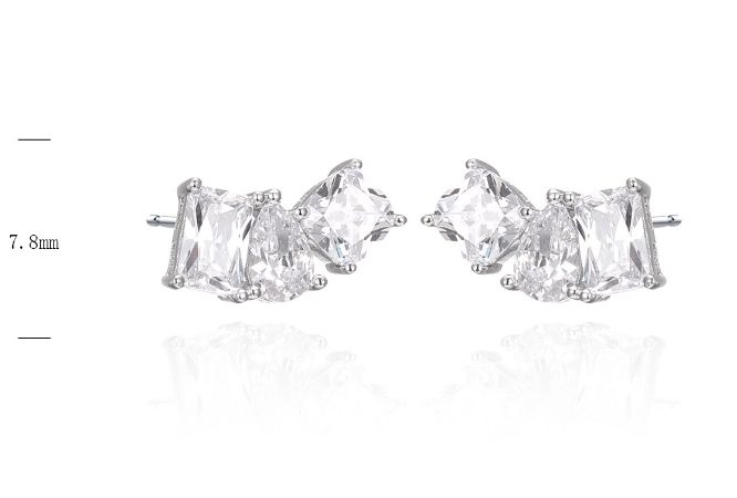 SE44258, Ladies' Moissanite Ring, S925, Rhodium Plated, White, 2.62g