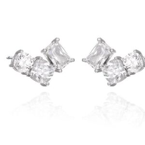 SE44259, Ladies' Moissanite Ring, S925, Rhodium Plated, White, 2.7g