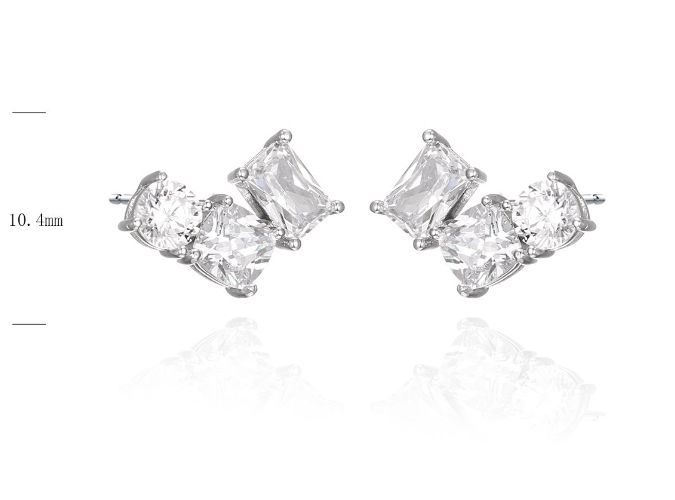 SE44259, Ladies' Moissanite Ring, S925, Rhodium Plated, White, 2.7g