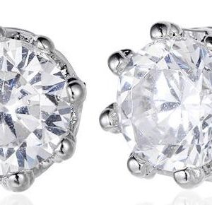 SE13461, Ladies' Moissanite Earring, S925, Rhodium Plated, White, 1.33g