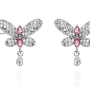 SE39864, Ladies' Moissanite Earring, S925, Rhodium Plated, White, 2.5g