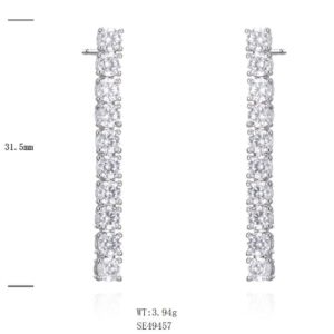 SE49457, Ladies' Moissanite Ring, S925, Rhodium Plated, White, 3.86g