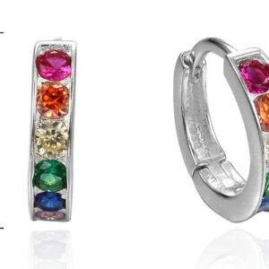 SE26039, Ladies' Moissanite Earring, S925, Rhodium Plated, White, 2.24g