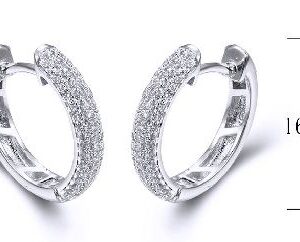 SE28118, Ladies' Moissanite Earring, S925, Rhodium Plated, White, 2.92g