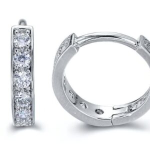 SE15581, Ladies' Moissanite Earring, S925, Rhodium Plated, White, 1.22g